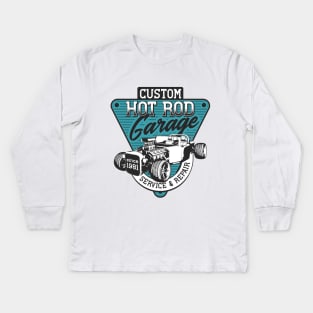 Custom Hot Rod Garage 1981 Kids Long Sleeve T-Shirt